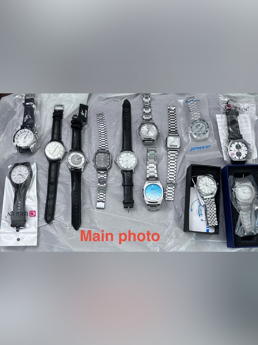 Mixed Men’s Stainless Steel & Black Leather Watch Lot 12 - steel and leather